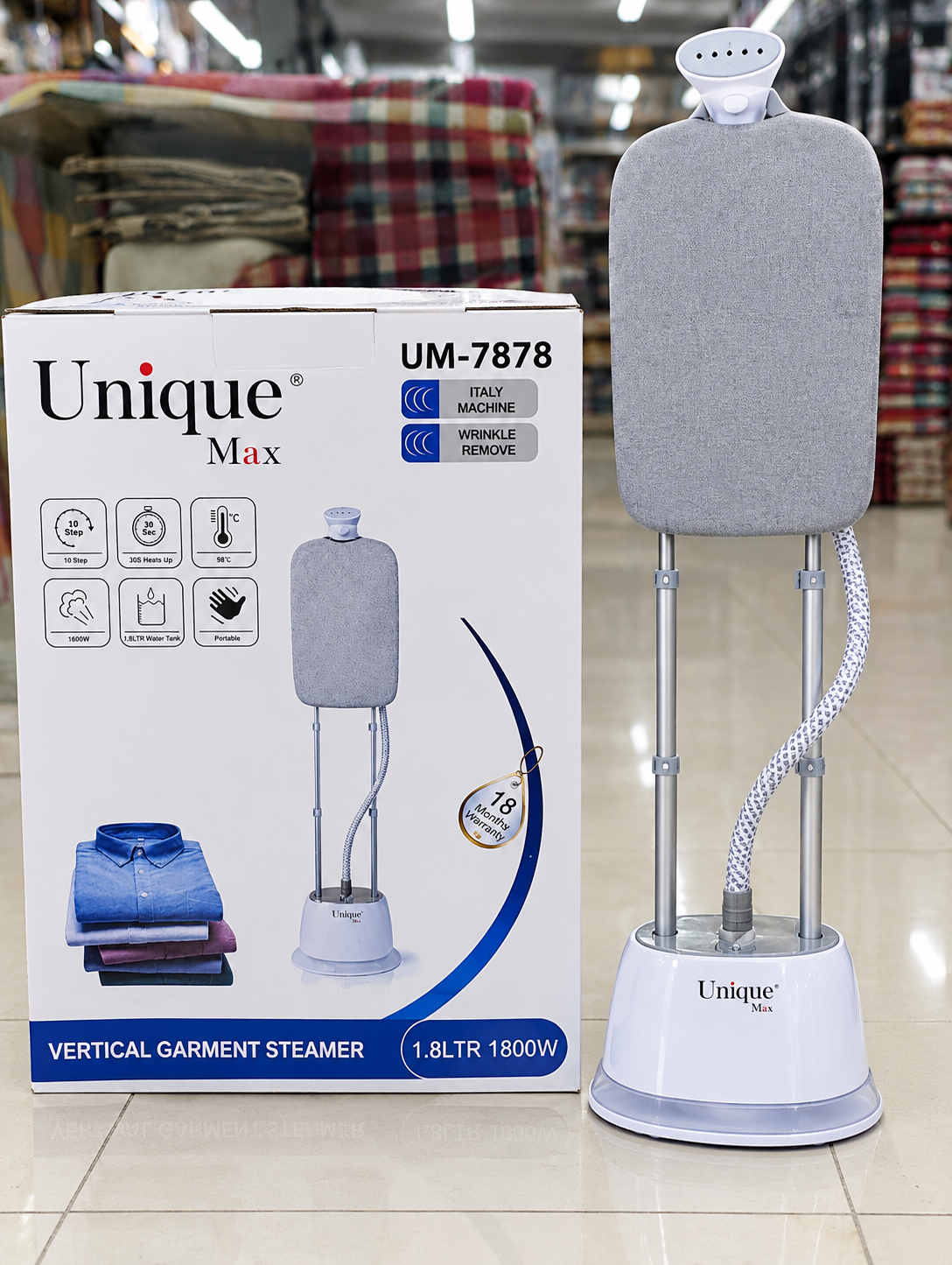 اتو بخار ایستاده یونیک مدل UM-7878 ظرفیت ۱.۸ لیتر